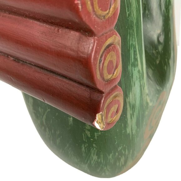 Hand Painted Green Gold Swirl Rooster Figurine Resin Farmhouse Country Decor - Picture 8 of 8